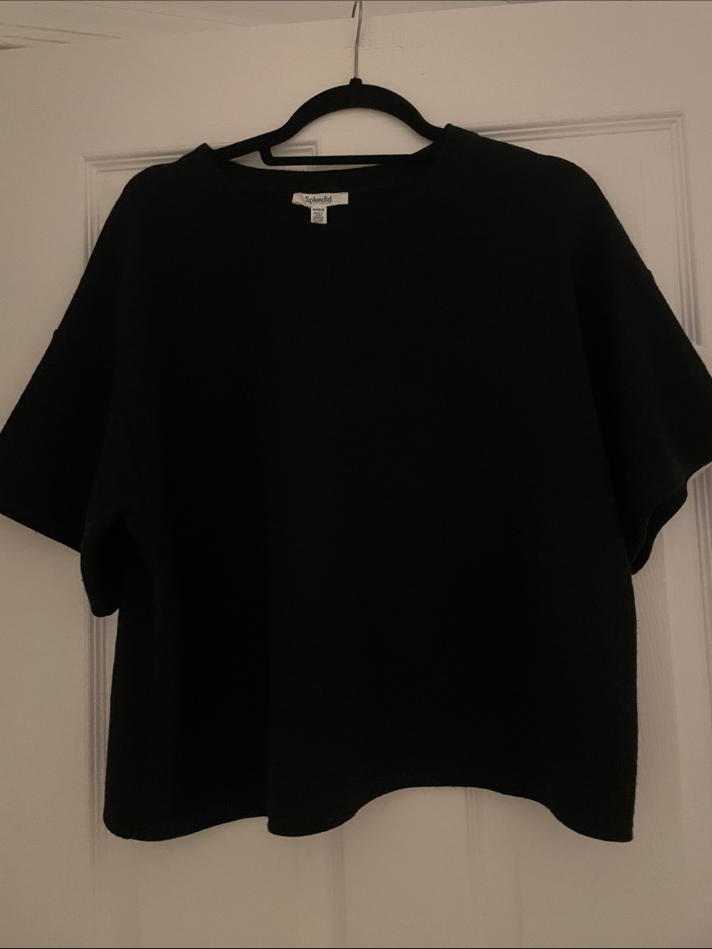 Splendid Black Boxy Short Sleeve Tee